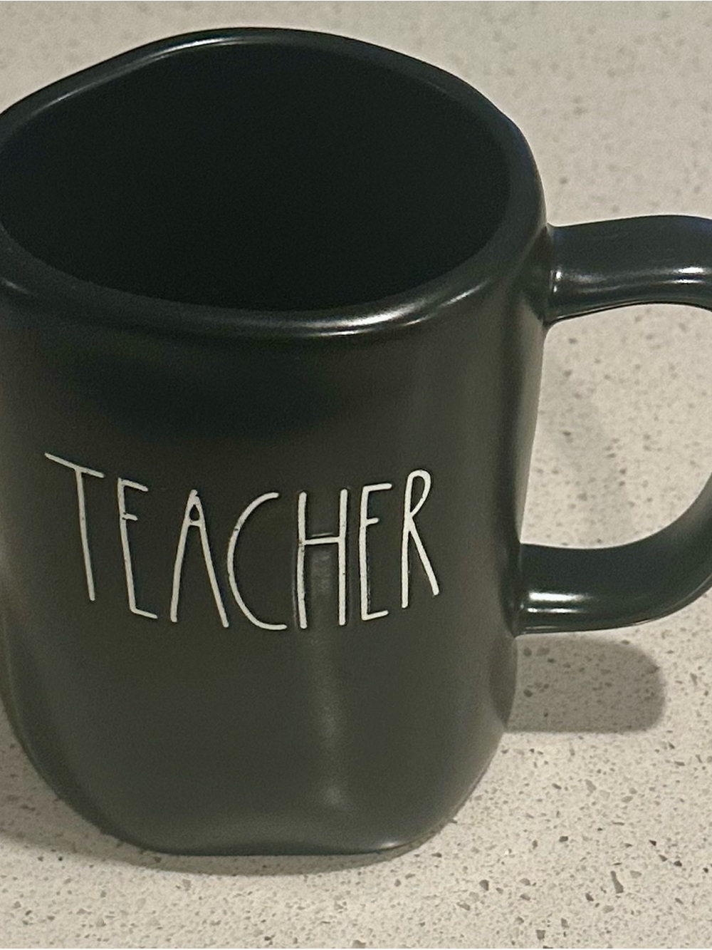 Rae Dunn Black 'TEACHER' Ceramic Mug